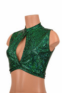 Sleeveless Keyhole Top in Green - 5