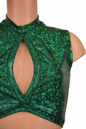 Sleeveless Keyhole Top in Green - 6