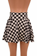 Black & White Checkered Mini Rave Skirt - 5