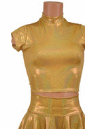 Gold Sparkly Jewel Crop & Skirt Set - 6