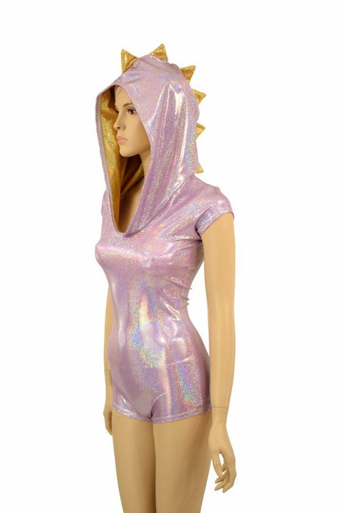 Lilac & Gold Dragon Hoodie Romper - Coquetry Clothing