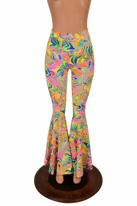 Neon Flux High Waist Bell Bottom Flares - Coquetry Clothing