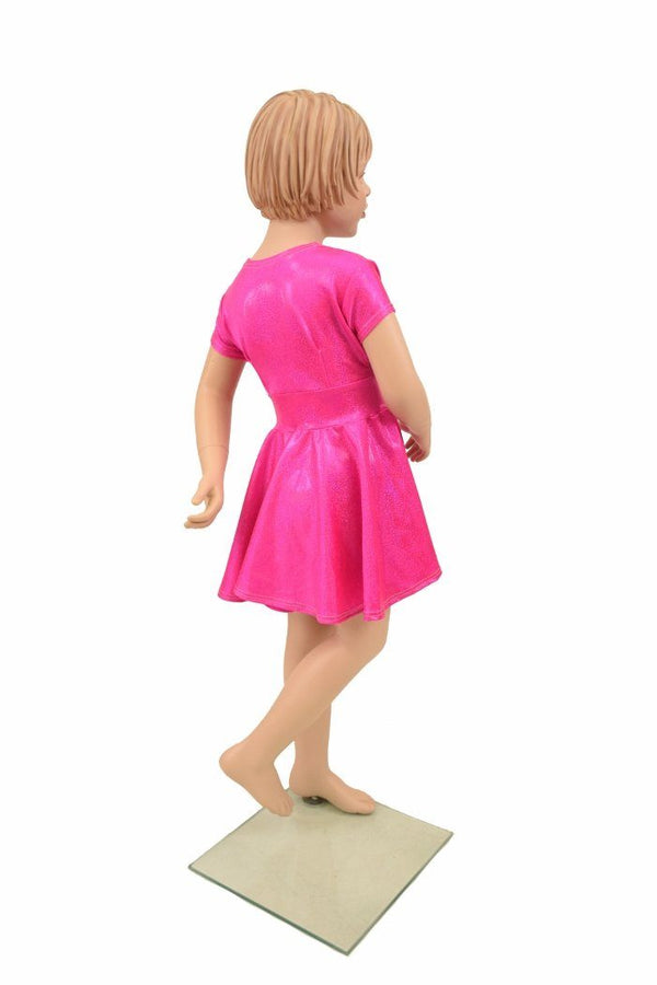 Kids Pink Skater Dress - 3