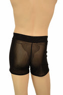 Mens "Rio" Midrise Shorts in Black Mesh - 3