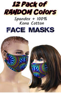 Lot of 12 Random Selection Spandex + 100% Cotton Face Mask - 1
