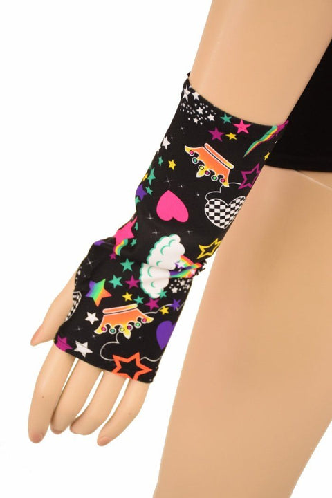 Short Fingerless Gloves in Unicorns & Rainbows - Coquetry Clothing