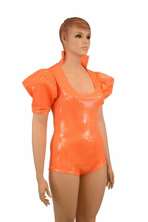 Orange Sparkly "Diane" Romper - Coquetry Clothing
