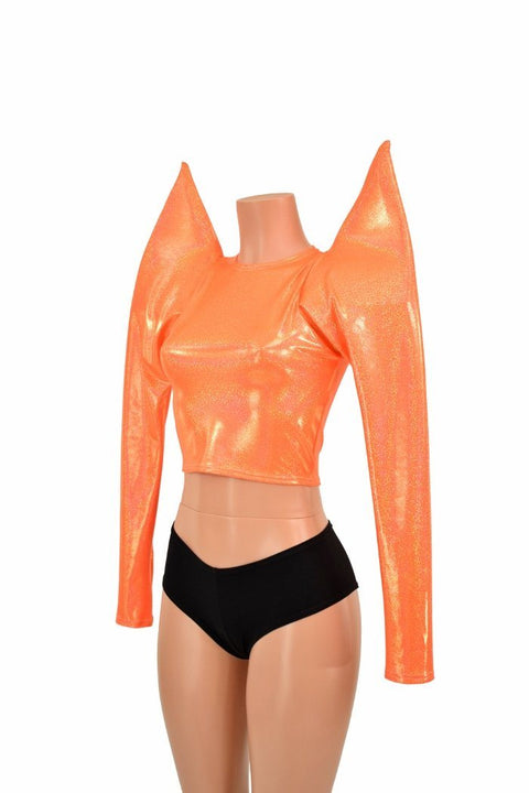 Orange Mega Sharp Shoulder Crop - Coquetry Clothing