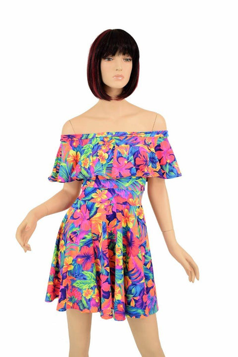 Off Shoulder Skater Dress - Coquetry Clothing