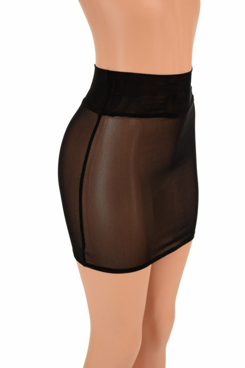 Black Mesh Bodycon Skirt - Coquetry Clothing