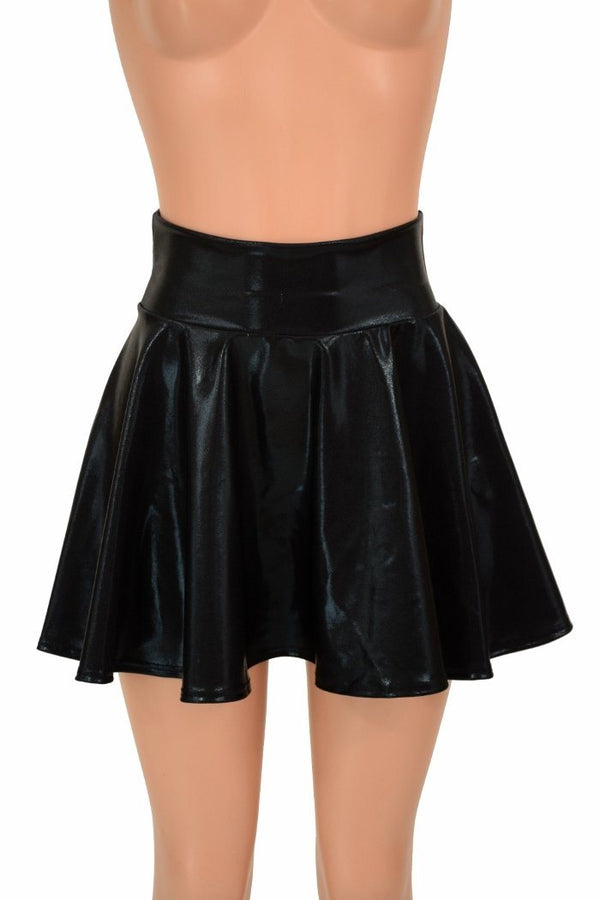 Black Metallic Mini Rave Skirt - 2