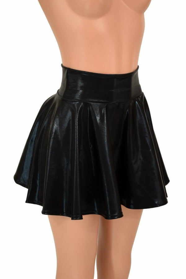 Black Metallic Mini Rave Skirt - 3