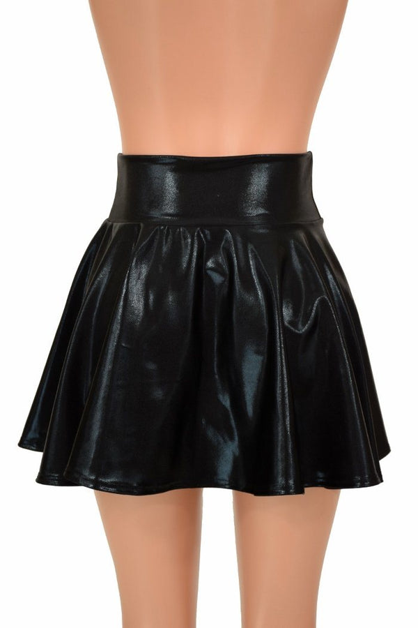 Black Metallic Mini Rave Skirt - 4