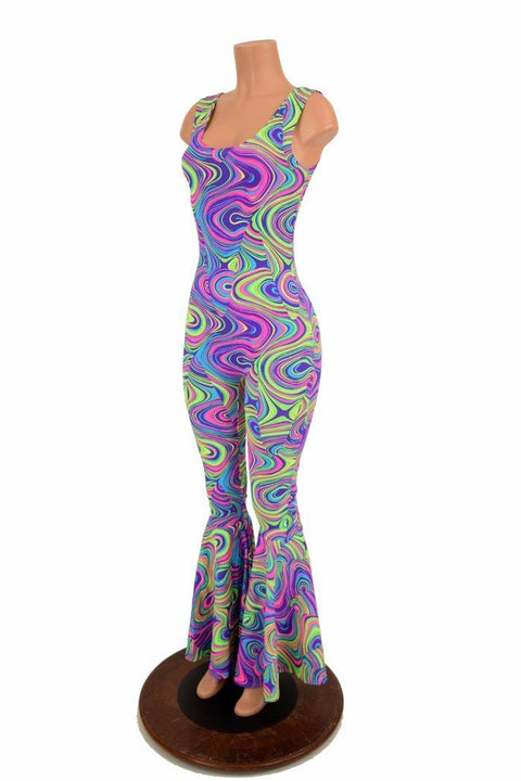 Glow Worm Bell Bottom Flare Catsuit - Coquetry Clothing