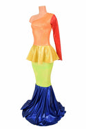 Rainbow Color Block Gown - 5