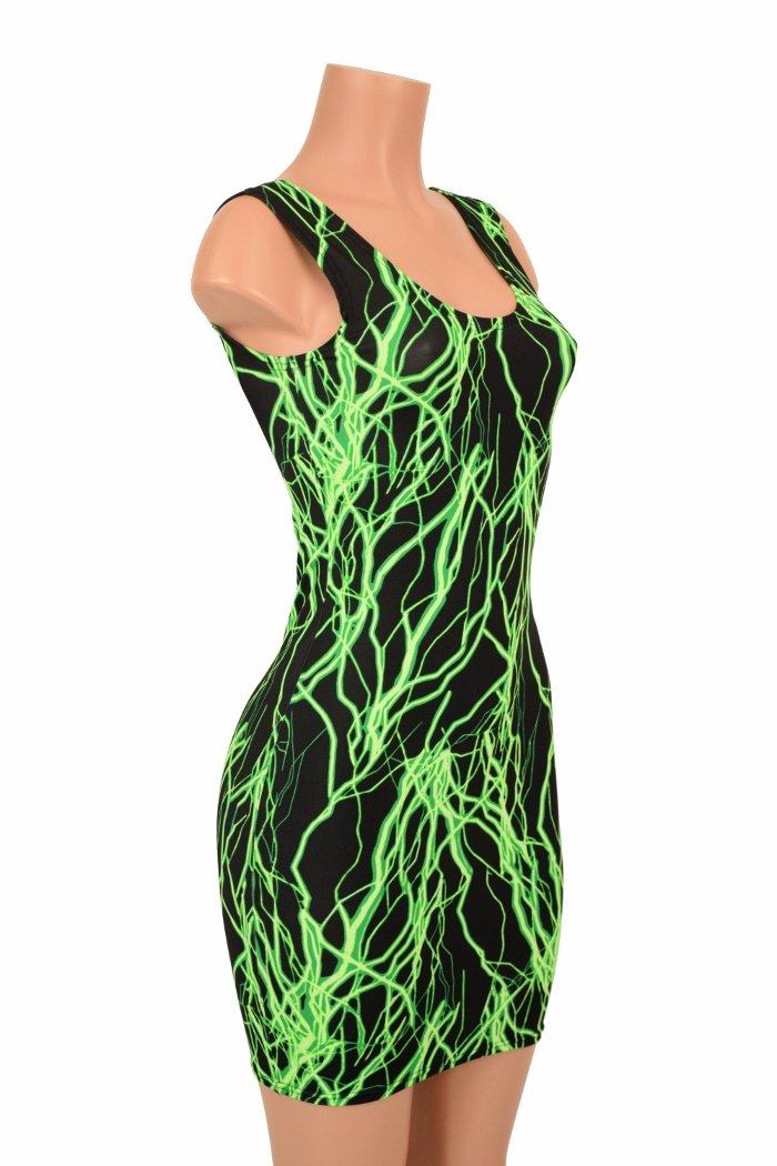 Neon green tank dress best sale