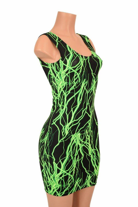 Green Lightning Tank Dress - Coquetry Clothing