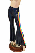 Womens Black Holographic Retro Rainbow Solar Flares - 4