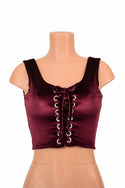 Lace Up Burgundy Tank Crop - 2