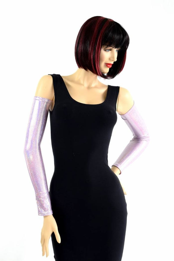 Lilac Holographic Arm Warmer Sleeves - 1