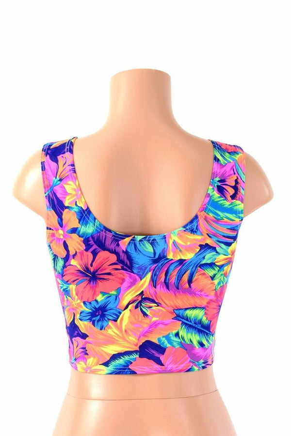 Ready to Ship Tahitian Floral Crop Tank XS - 4