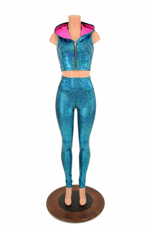 2PC Mock Dragon Catsuit (Leggings & Crop) - 2