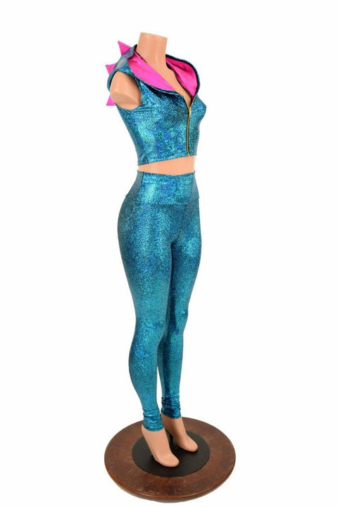 2PC Mock Dragon Catsuit (Leggings & Crop) - Coquetry Clothing