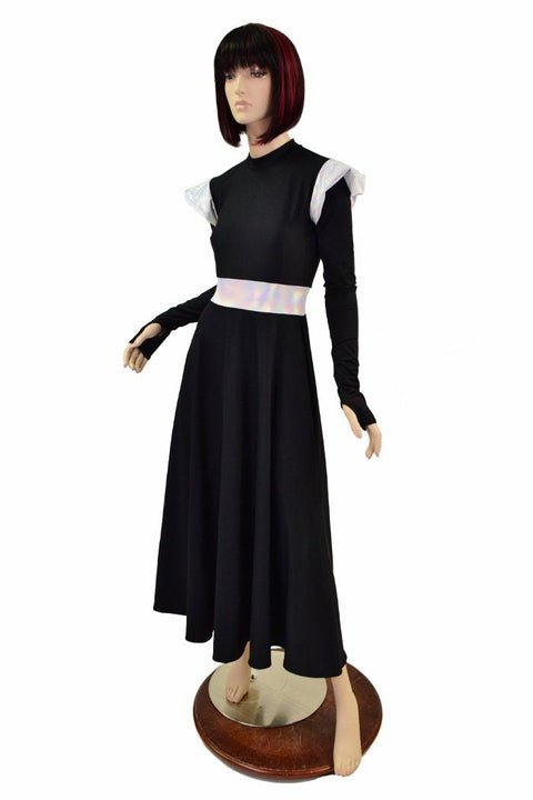 Black Zen & Flashbulb Melissa Gown with Chimera Sleeves - Coquetry Clothing