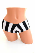 Black & White Stripe Booty Shorts - 5