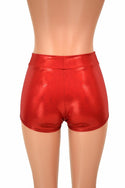 Red Holographic Midrise Shorts - 3