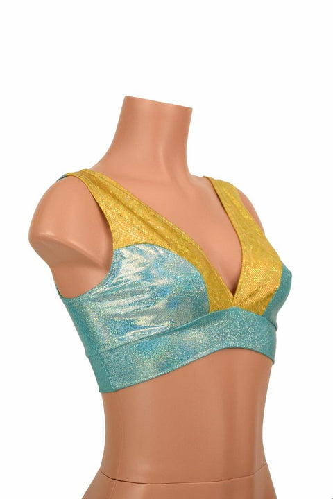 Starlette Bralette in Seafoam Holographic - Coquetry Clothing