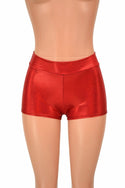 Red Holographic Midrise Shorts - 1