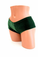 Green Velvet Cheeky Booty Shorts - 5