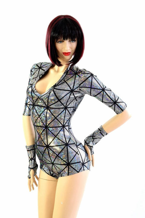 Silver Cracked Tiles Romper - Coquetry Clothing