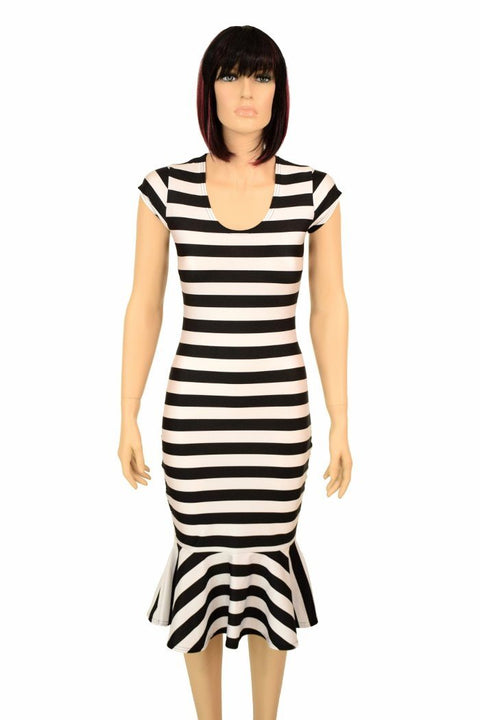 Black & White Wiggle Dress - Coquetry Clothing
