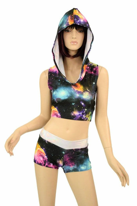 Galaxy & Flashbulb Hoodie & Shorts Set - Coquetry Clothing