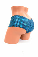 Aquamarine Fish Scale Cheeky Shorts - 3
