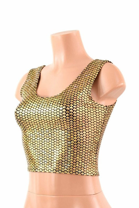 Gold Fish Scale Crop Tank - Coquetry Clothing