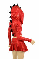 Red & Black Dragon Hoodie Skirt Set - 4