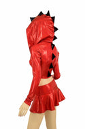 Red & Black Dragon Hoodie Skirt Set - 6