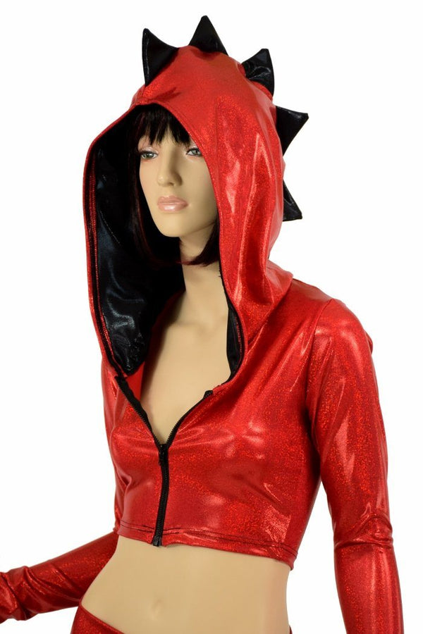Red & Black Dragon Hoodie Skirt Set - 9