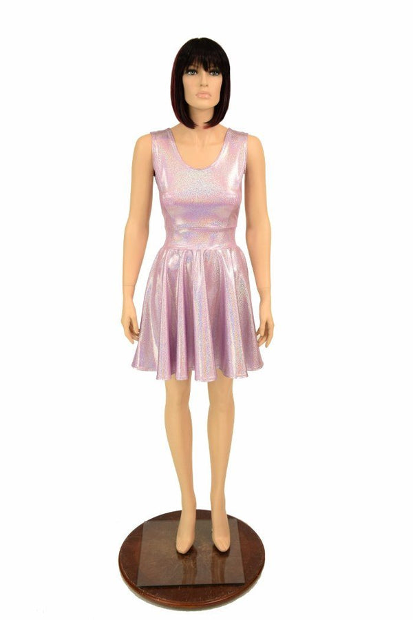 Lilac Holographic Skater Dress - 5