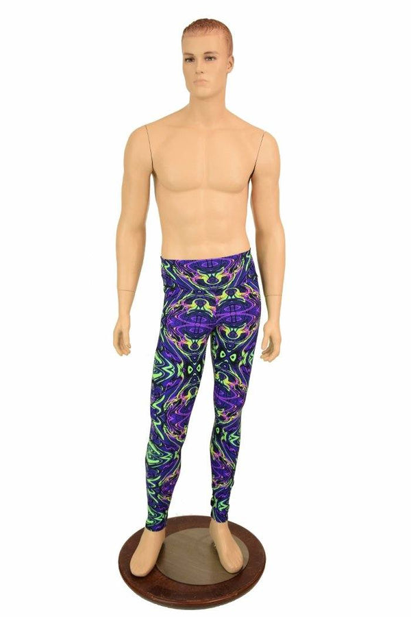 Mens Leggings in Neon Melt - 5