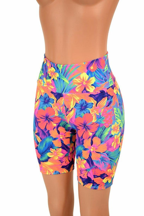 Tahitian Floral Bike Shorts - Coquetry Clothing