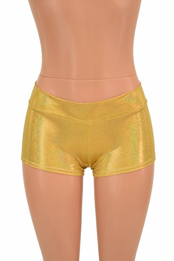 Gold Sparkly Jewel Lowrise Shorts - 2