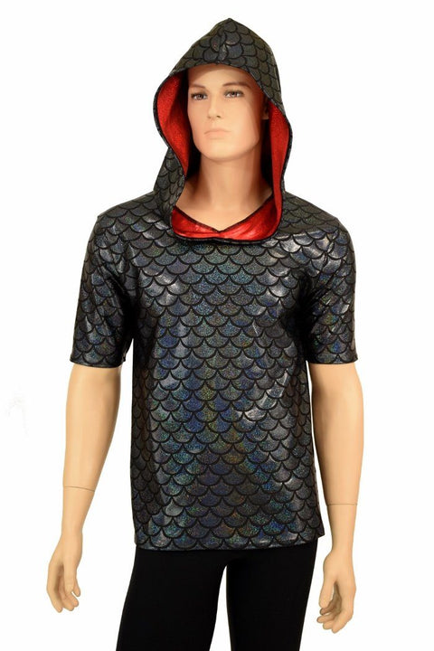 Mens Black & Red Dragon Hoodie - Coquetry Clothing