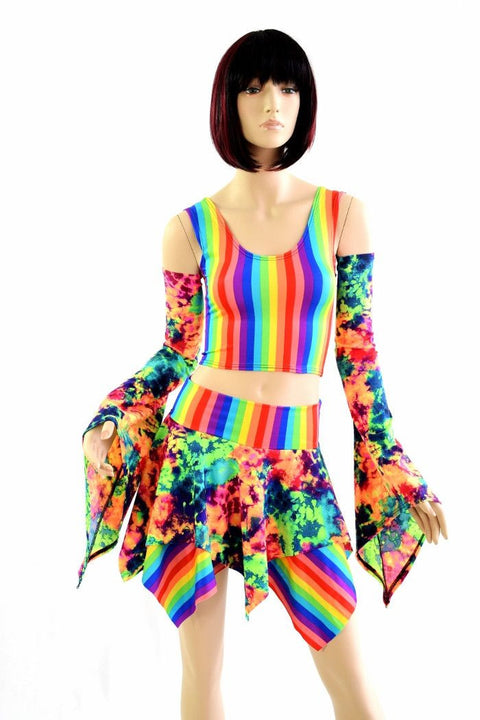 Pixie Day-Tripper Set in Acid Splash & Rainbow - Coquetry Clothing