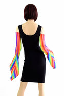 Rainbow Vertical Stripe Pixie Arm Warmer Sleeves - 2