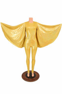 Gold Catsuit with Fan Sleeve Wings - 2