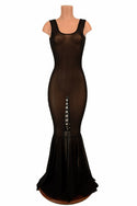 Lace Up Mesh Gown - 2